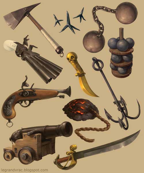 Armes - Aniii Les accessoires de pirates et corsaires pour le mobile
