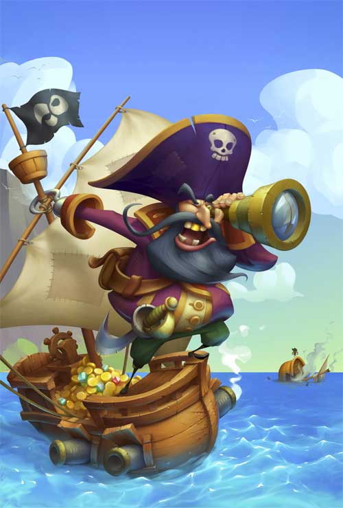 Pirate - Yusuf Artun Artwork de pirates dans le monde des jeux vidéos & jeux de société