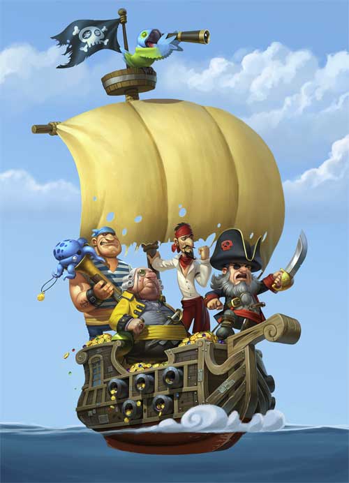 Pirates of the High Fees - Liliel Artwork de pirates dans le monde des jeux vidéos & jeux de société