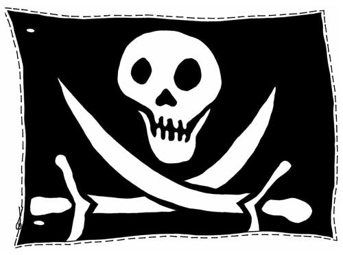 Drapeau pirate à colorier - Coloriages de pirates à imprimer