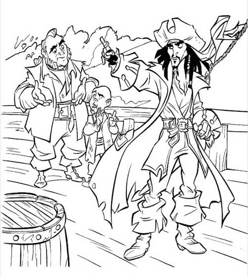 Jack Sparrow à colorier - Coloriages de pirates à imprimer
