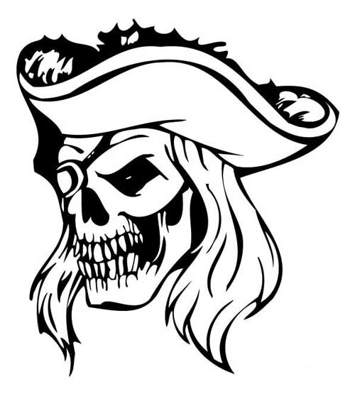 Pirate mort-vivant à colorier - Coloriages de pirates à imprimer