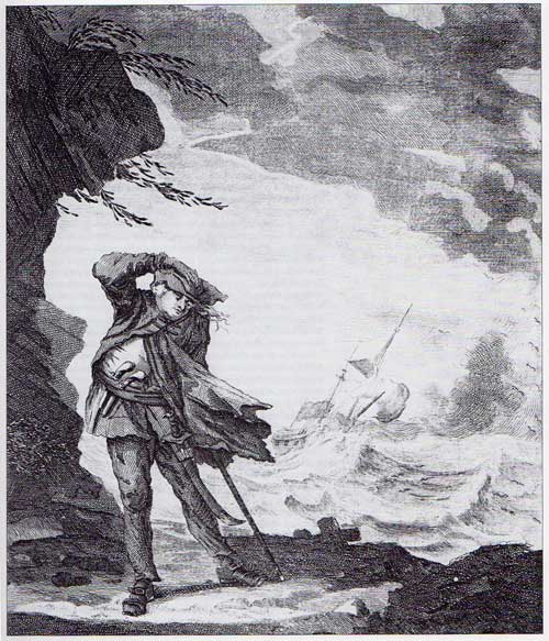 Edward Low lutte contre l'ouragan Gravures anciennes, aquarelles et peintures sur le thème des pirates et corsaires