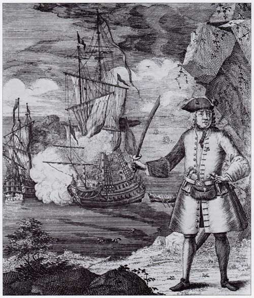 Henry Every - gravure de 1734 Gravures anciennes, aquarelles et peintures sur le thème des pirates et corsaires