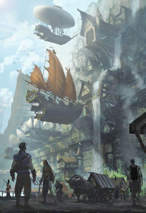 The city of Alkon - Steampunk pirates