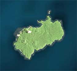 L'île Cocos, vue satellite