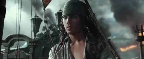 Jack Sparrow lorsqu'il était jeune, sur le bateau du capitaine brand, le futur Salazar