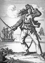 Gravure de Mary Read, femme pirate