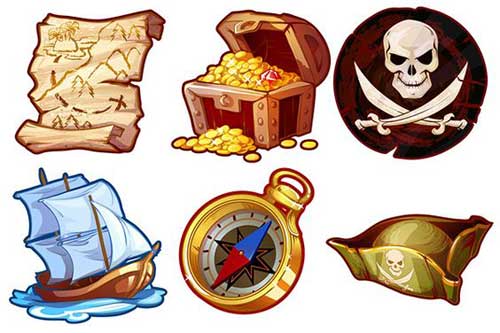 Icnes de jeux - Les accessoires de pirates et corsaires pour le mobile