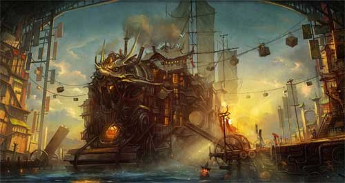 Asian ship - Ian Mcque - Steampunk pirates